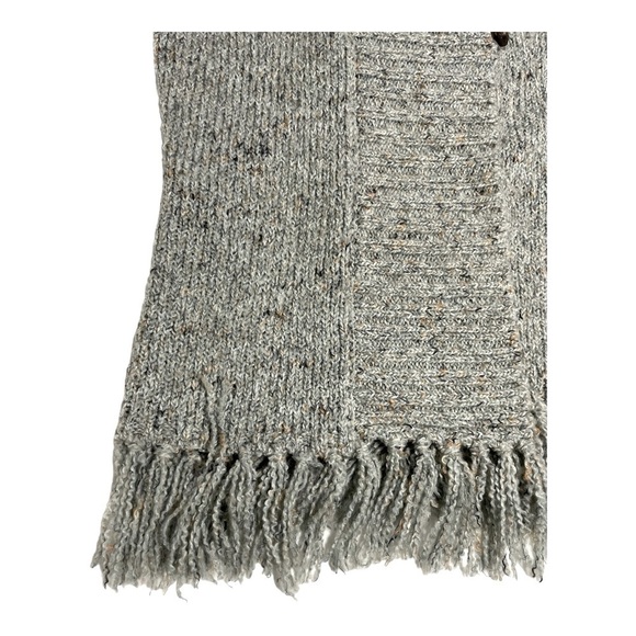 Charter Club Petite Gray Knit Fringe Vest Shawl Collar Button Front P/S - Picture 7 of 15
